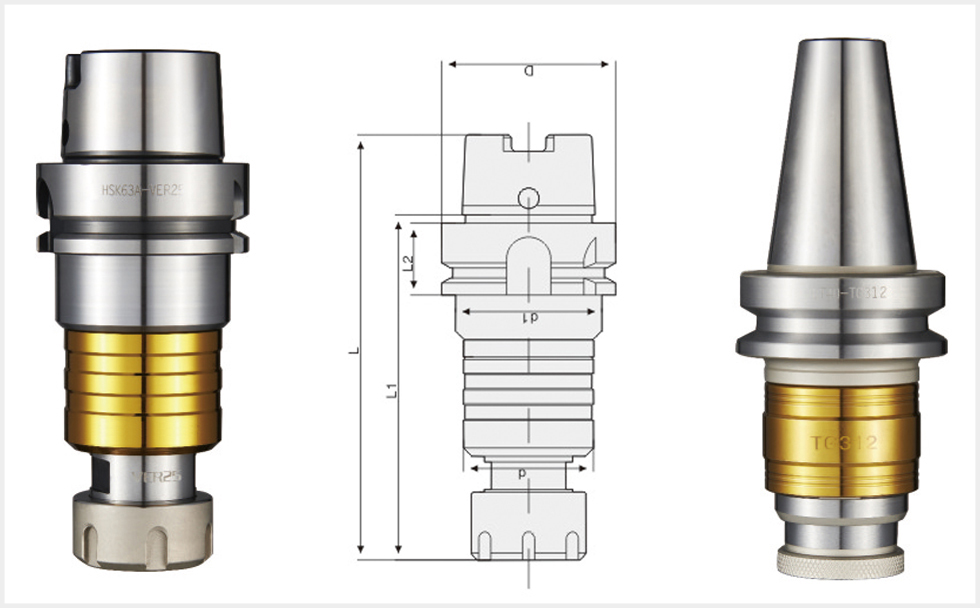 柔性攻絲刀柄夾頭系列型號尺寸圖片下載